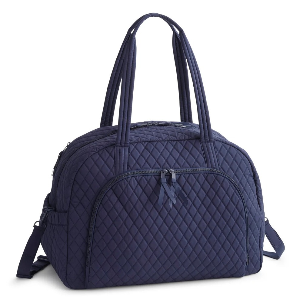 Vera Bradley Travel Bag Weekender Womens 30L Peacoat Navy Quilted Lining NWT